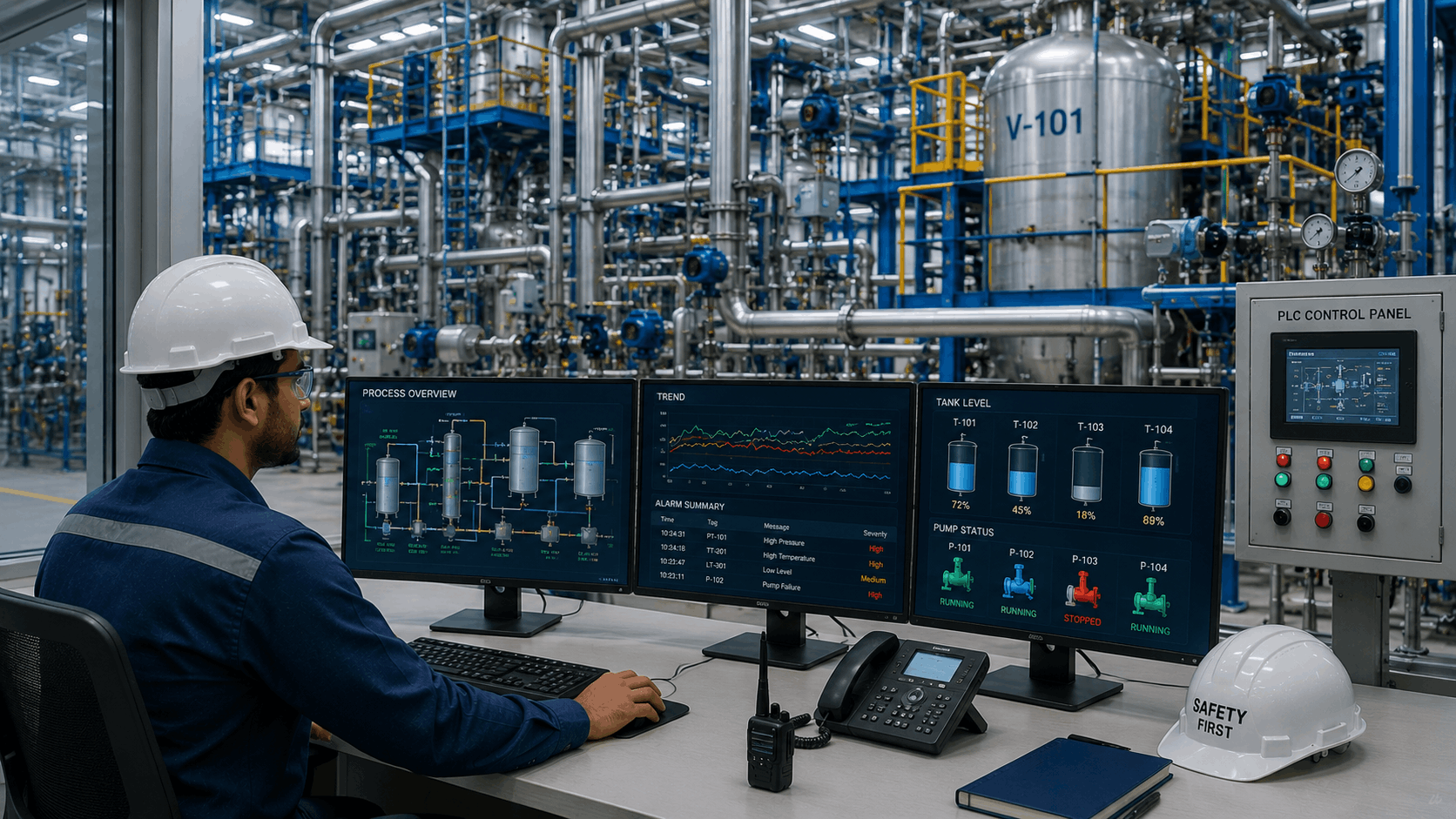 FILIPDM plant control room with process monitoring